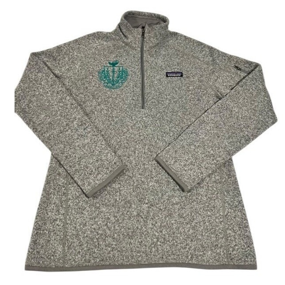 Patagonia Men's Fleece Quarter Zip Pullover Sweater Gray Embroidered Logo M